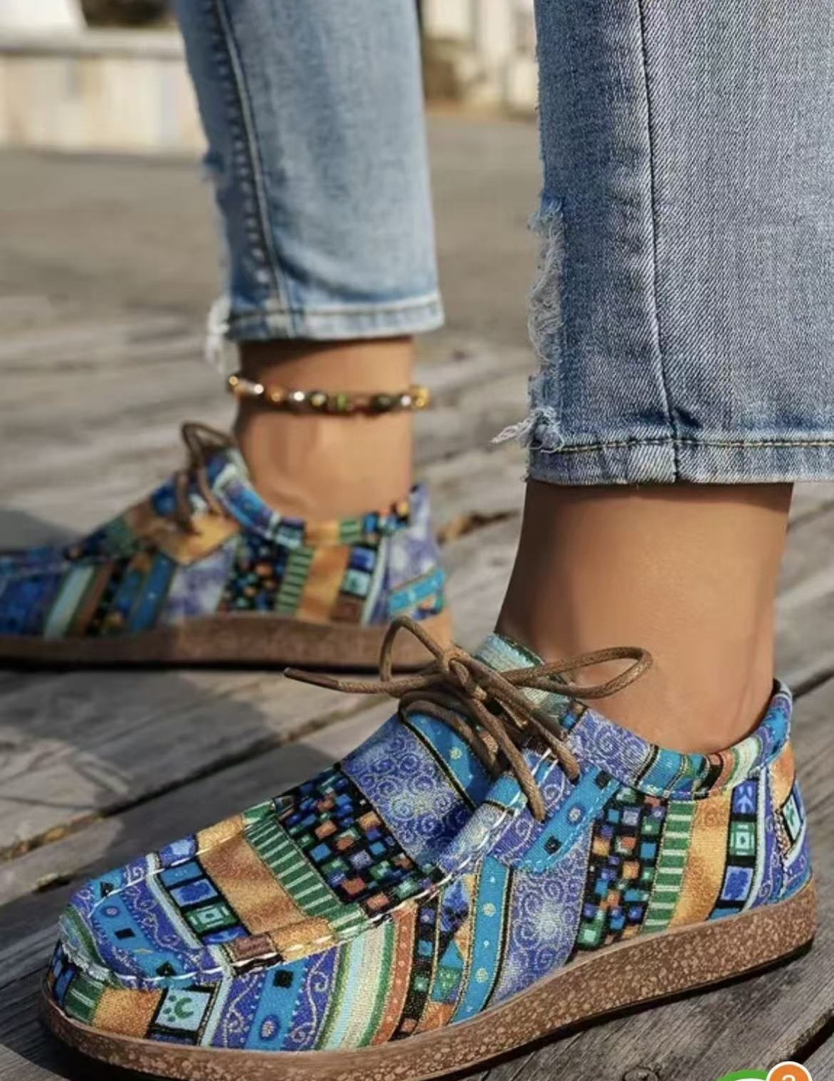 Color Graffiti Canvas Flat Bottom Pumps foto 5