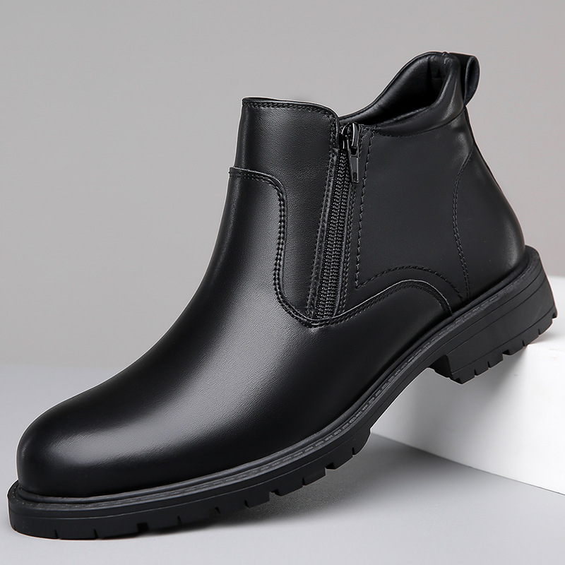 Men's Leather Shoes High-top Leather Casual foto 5