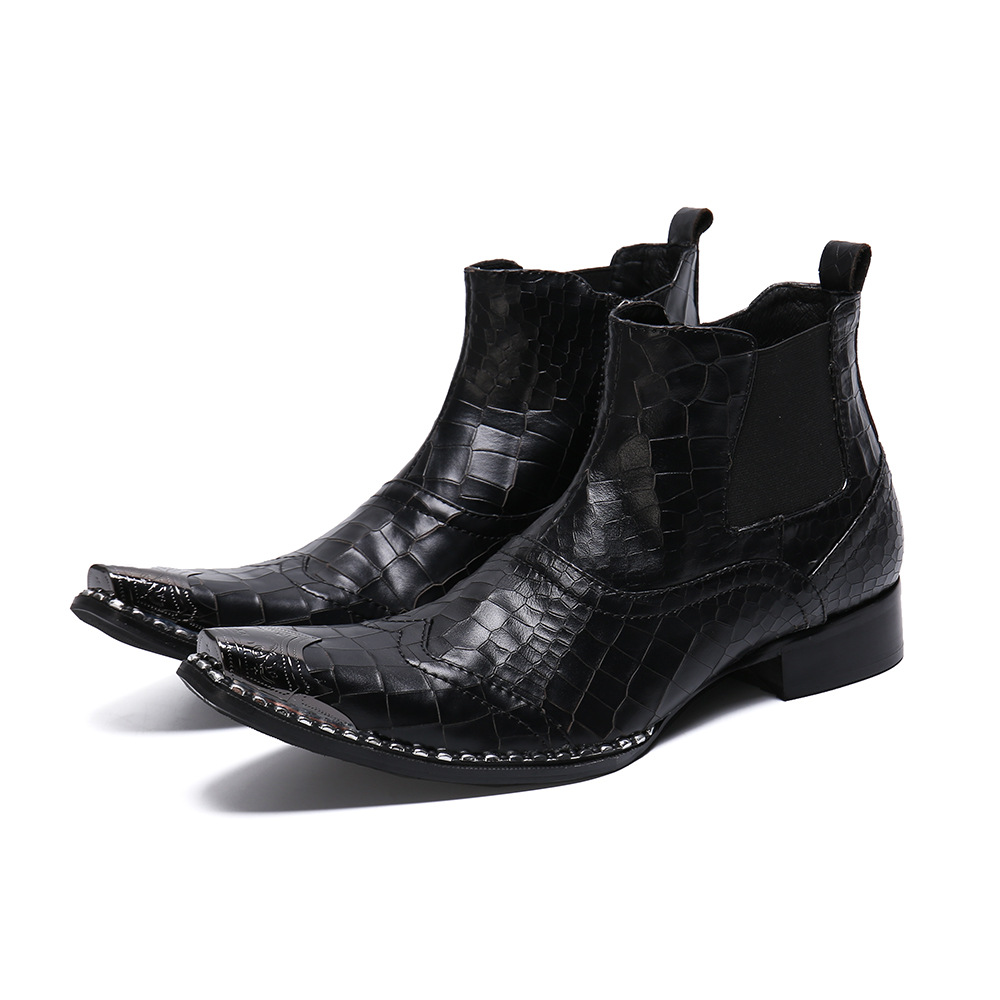 Men's British-style High-top Shoes Summer Breathable Chelsea Boots foto 3