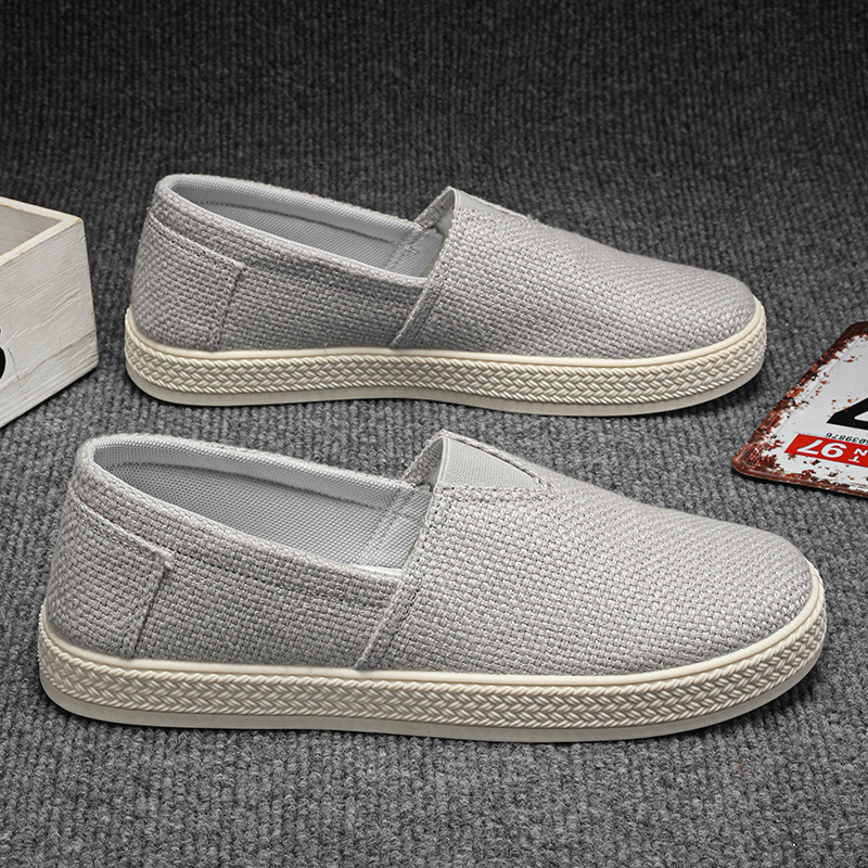 Linen Cloth Shoes Men's Breathable One Pedal Canvas foto 4