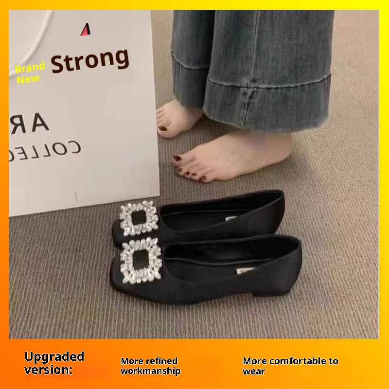 High Sense Square Toe Rhinestone Pumps Women foto 4