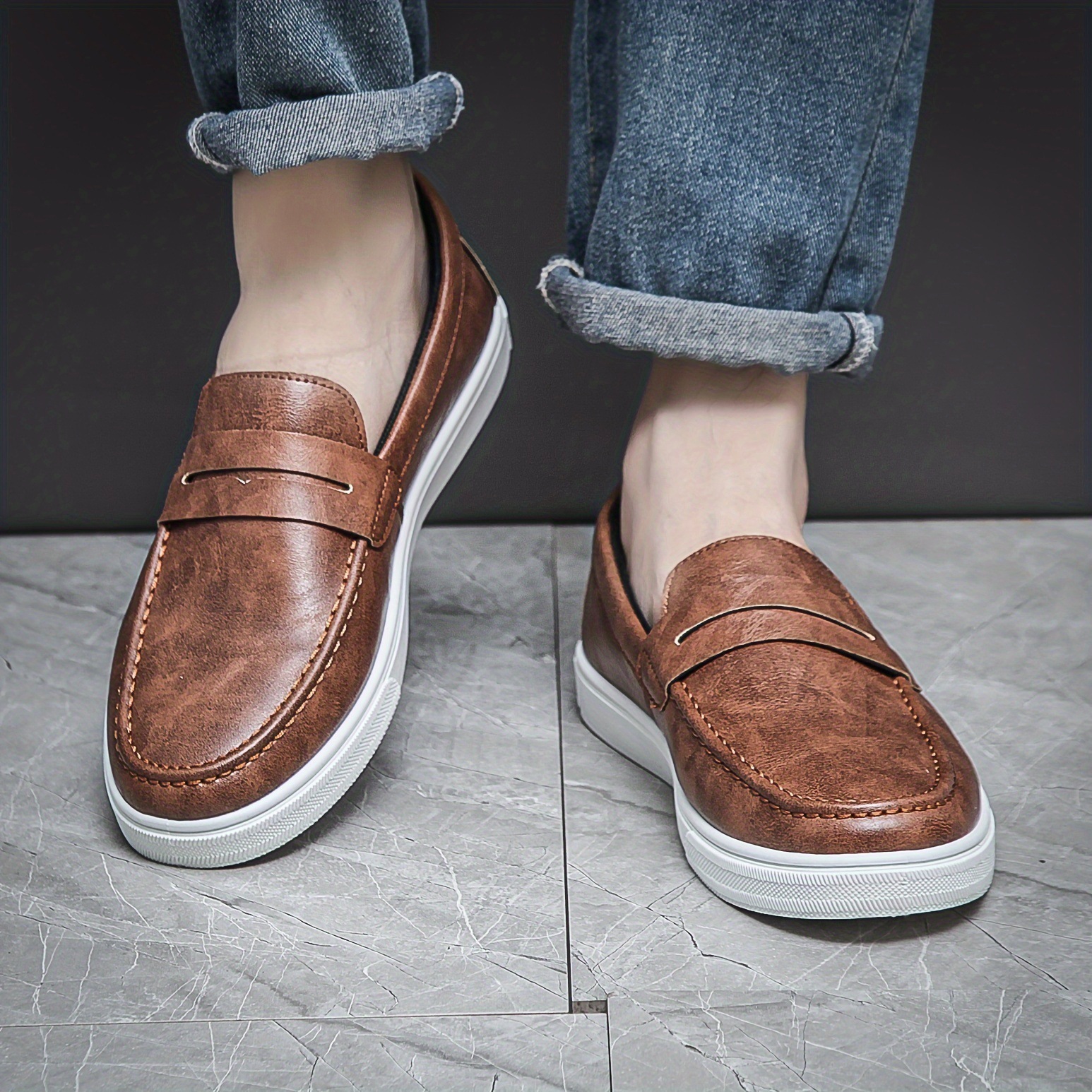 European And American Men's Solid Casual Shoes foto 5