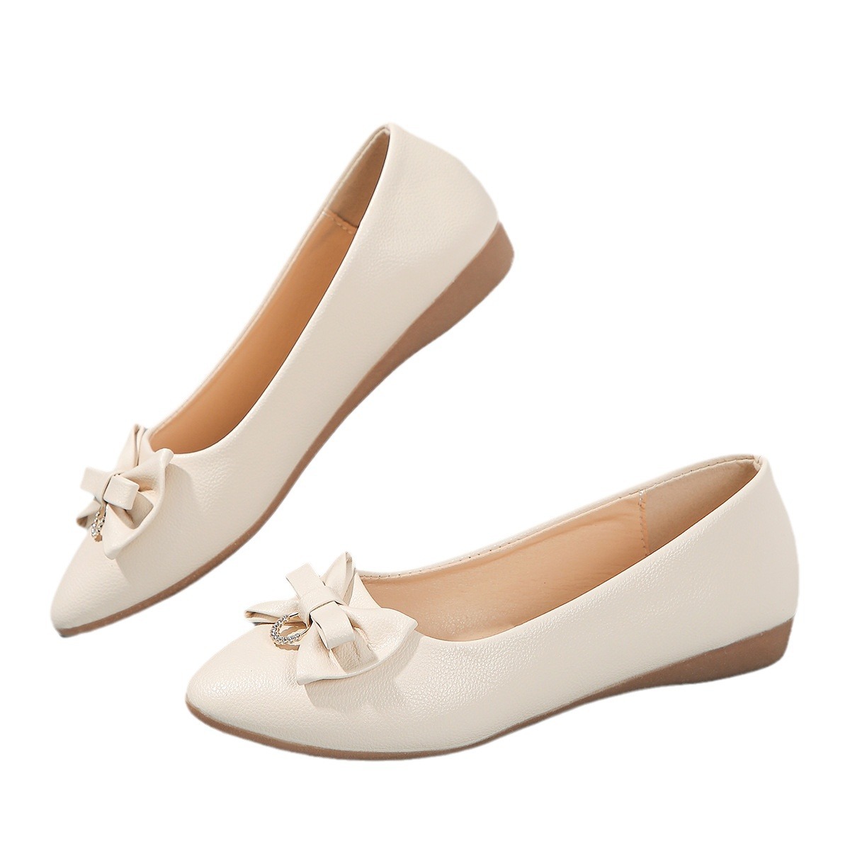 Flat Casual Plus Size Women's Shallow Mouth Bowknot Shoes foto 3