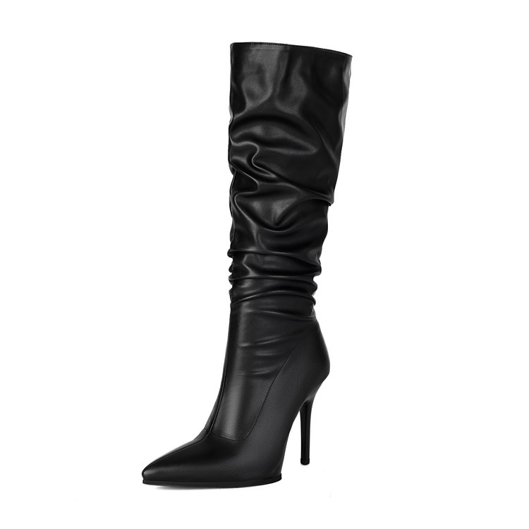 Fashionable High-heeled Patent Leather Glossy Over-the-knee Boots foto 4