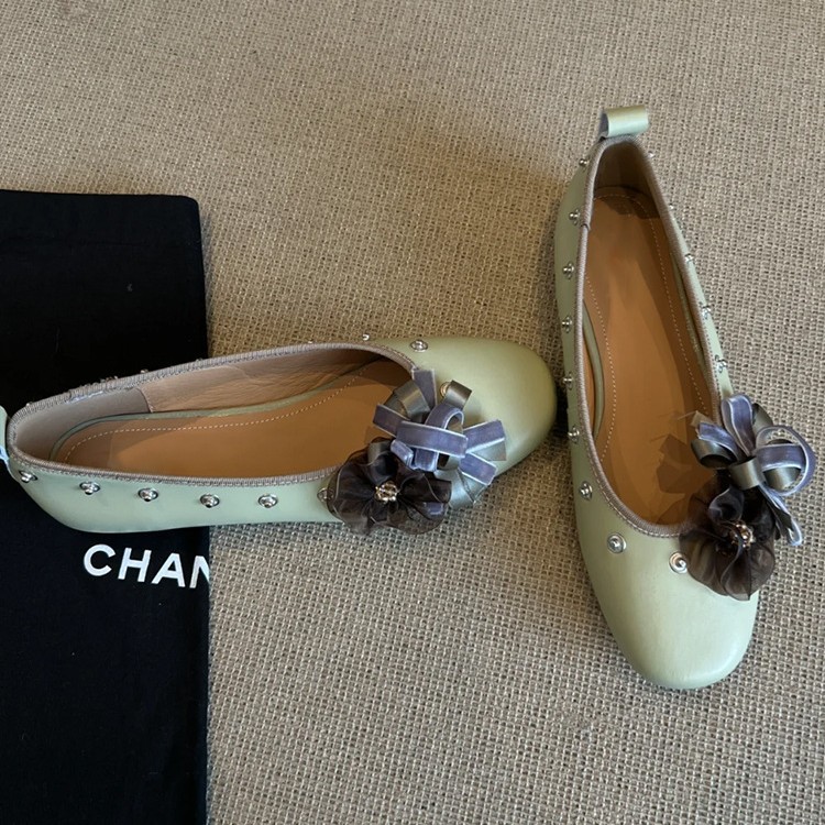 Diy Flower Rivet Mary Jane Shoes Shallow Mouth Flat Bottom foto 2