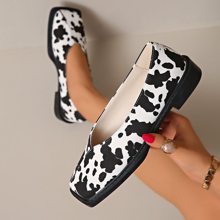 European And American New Large Size Cows Pattern Women's Fashion Flat Four Seasons Classic foto 5