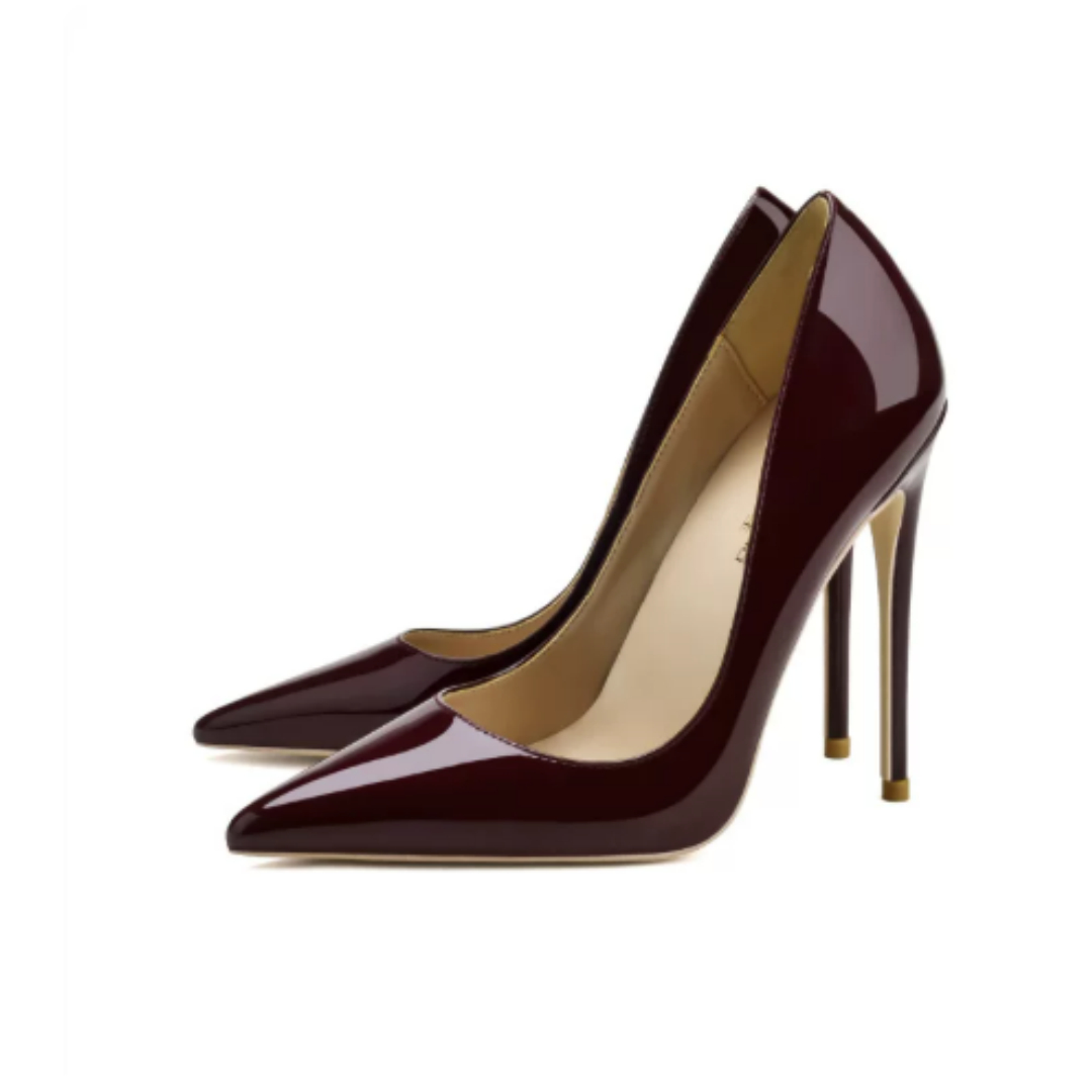 Sharp Pointed Sexy Slim Heel Plus Size High Heels Black foto 5