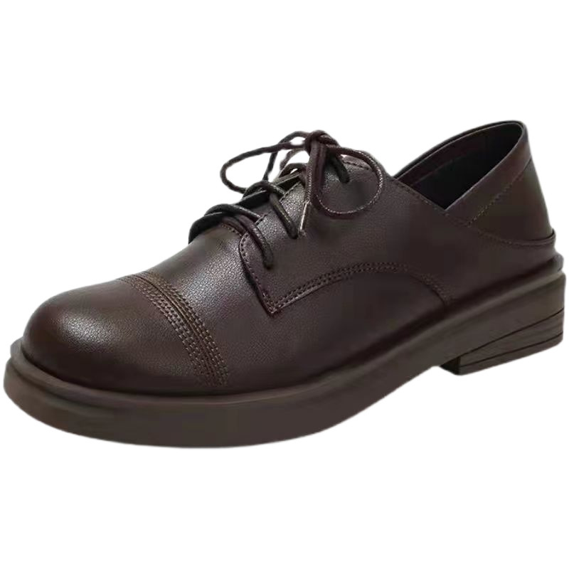 Slimming Low Heel British Leather Shoes Women foto 4