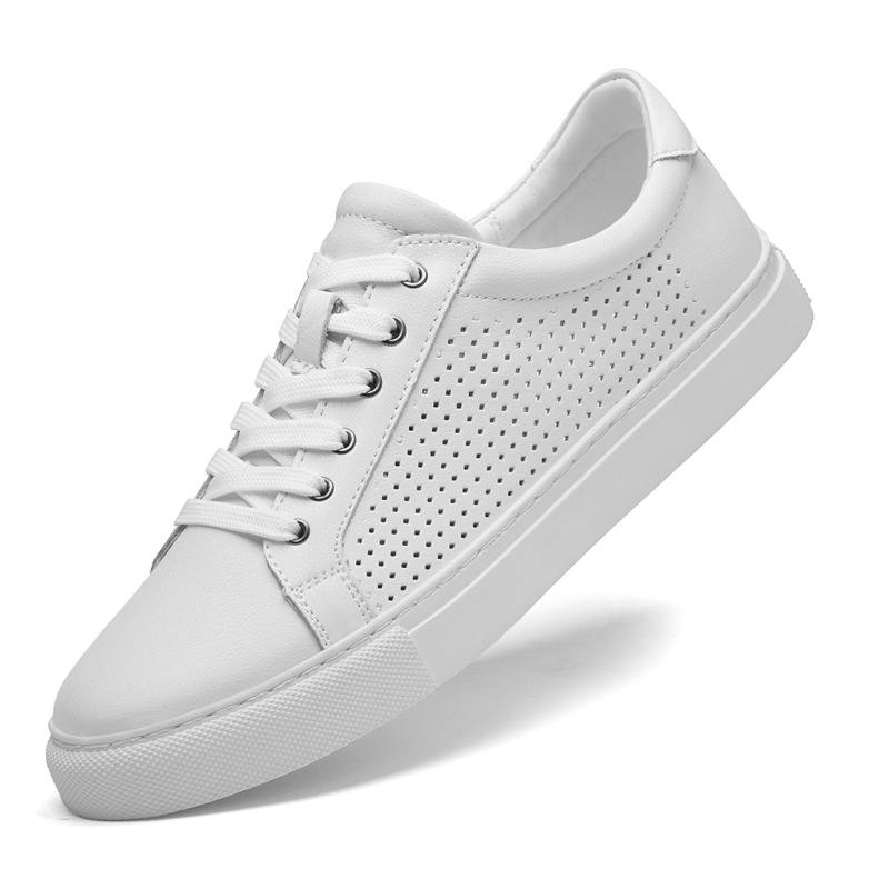 Punching Hollowed Leisure Cowhide Board Shoes foto 3
