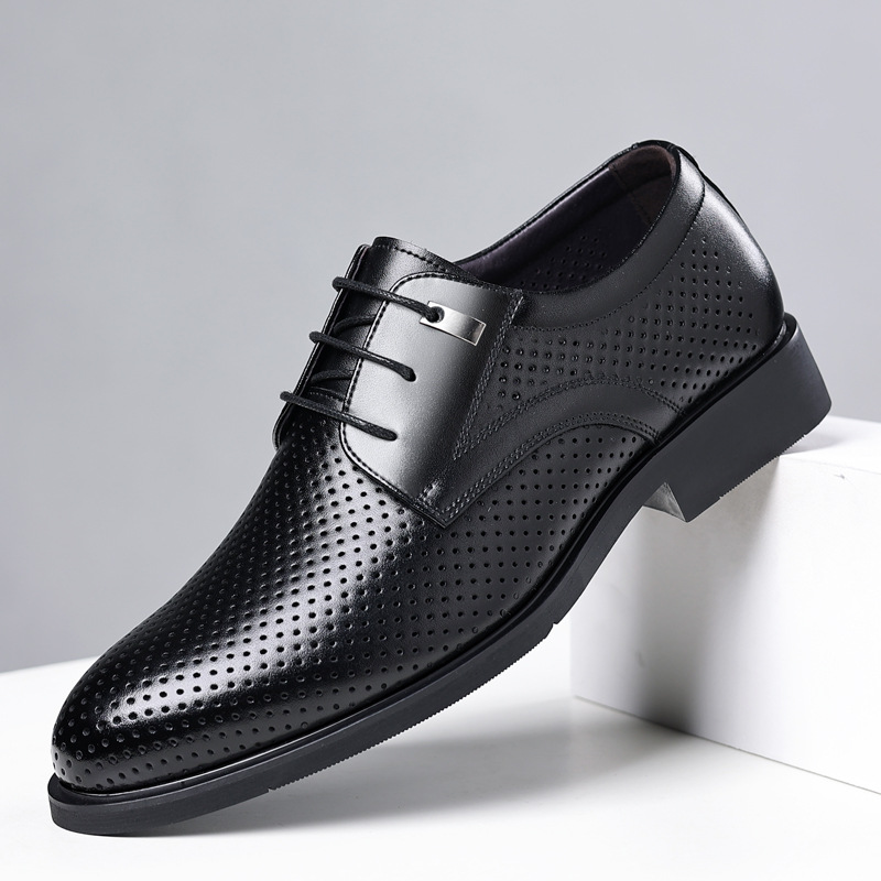 Men's Height Increasing Insole Formal Business Hollow Leather Shoes foto 4