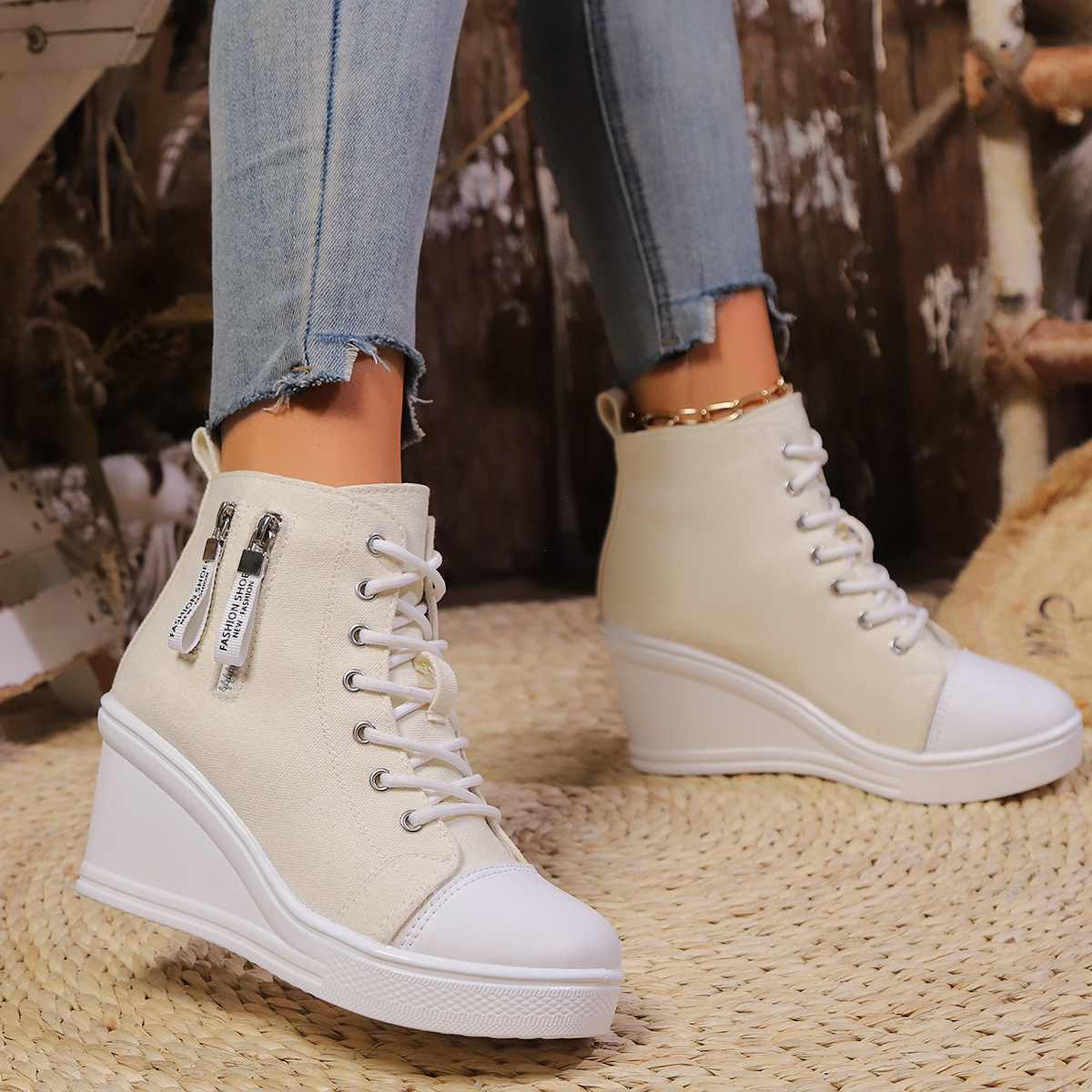 Womens Plus-size Thick-soled Casual All-match Shoes foto 3