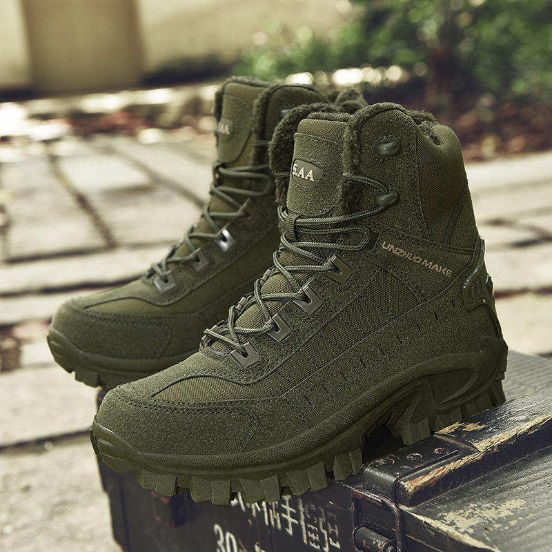 Combat Boots Winter Fleece-lined Warm Snow Boots Men foto 3