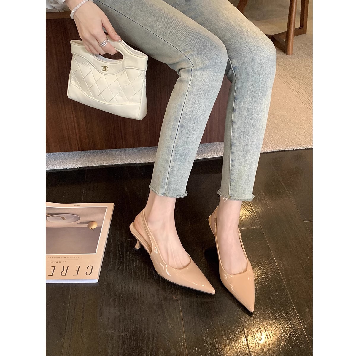 Elegant Small Pointed-toe Low-cut High Heel Pumps Women's Spring foto 3