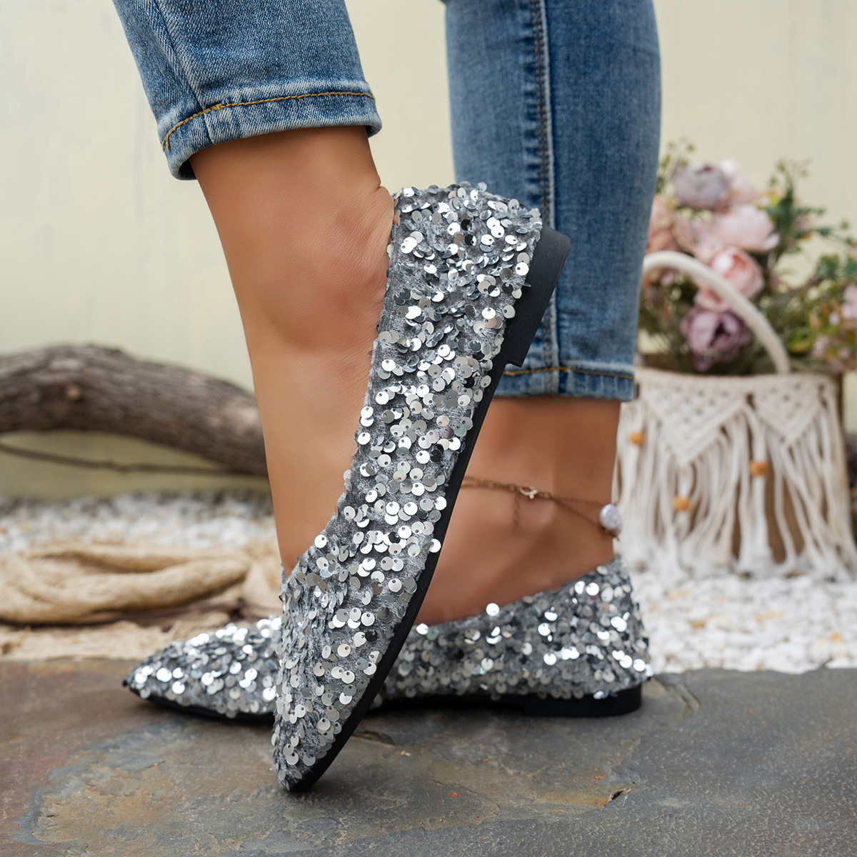 Pointed-toe, Shallow-mouth, Flat-soled Casual Women's Shoes foto 5