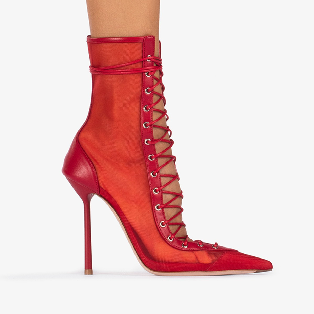 Mesh Patent Leather High-Heel Sandals For Women foto 2