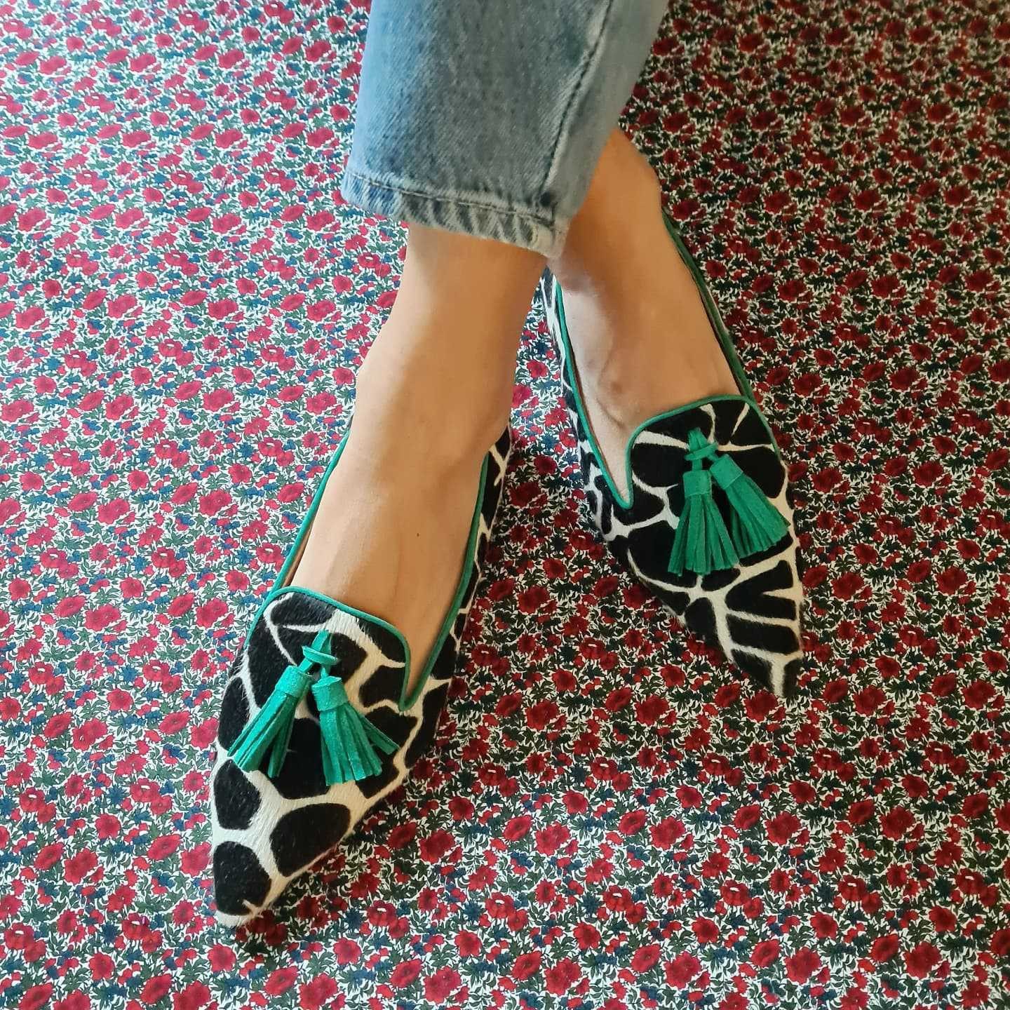 Women's Cows Pattern Tassel Casual Pumps foto 4