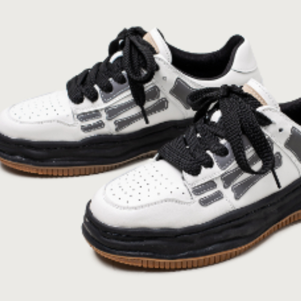 Reflective Bone Retro Platform Sneakers Men foto 5