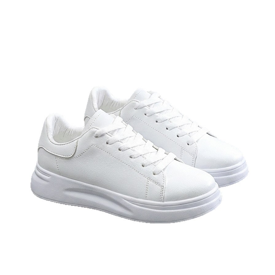 Womens White Platform Sneakers Height-increasing Wedge Shoes Versatile Casual Footwear