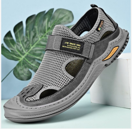 Fashion New Cowhide Men's Casual Mesh Shoes foto 5