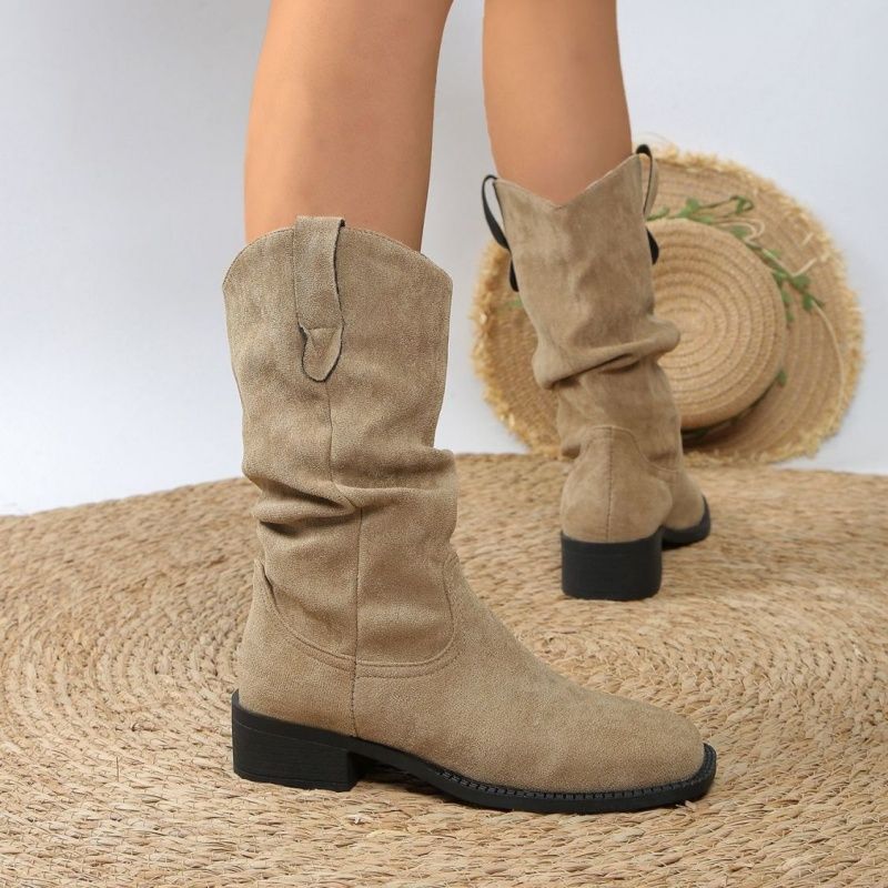 Womens Stylish British-style Chunky-heel Ankle Boots foto 4