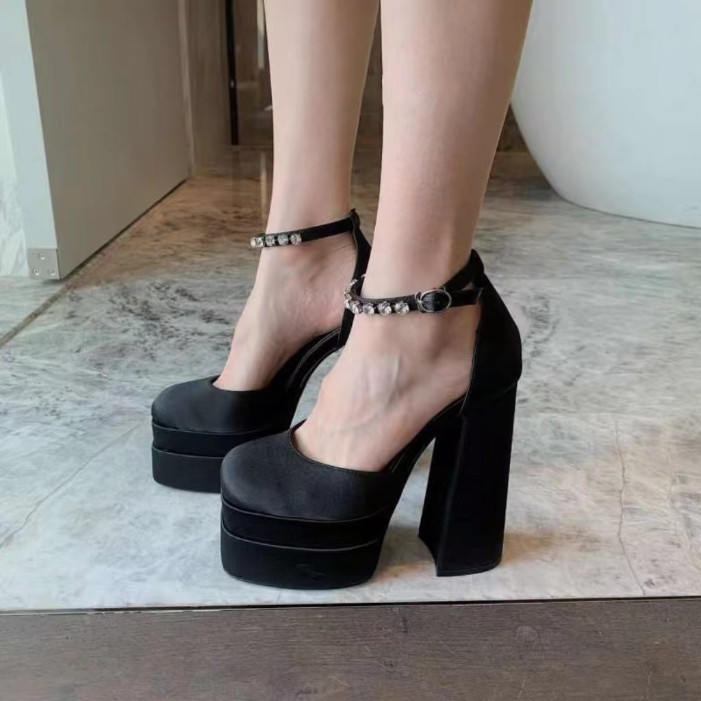 Mary Jane Summerautumn Chunky-heel Platform Ultra-high Heel Shoes For Petite Women foto 4