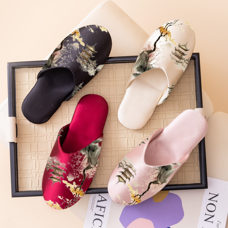 Women's Fashionable Non-slip Printed Fabric Slippers foto 4