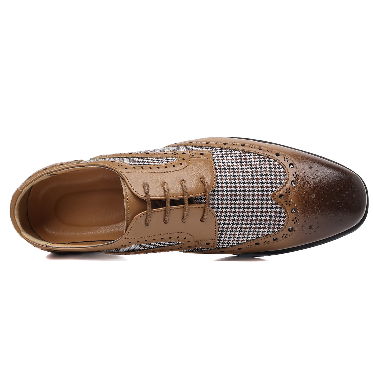 Imitation Houndstooth Men's Shoes Casual Leather Shoes foto 2