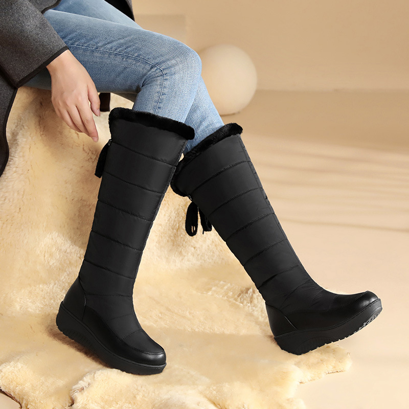 New Wedge-heel Casual Thick-fur High-top Snow Boots foto 4