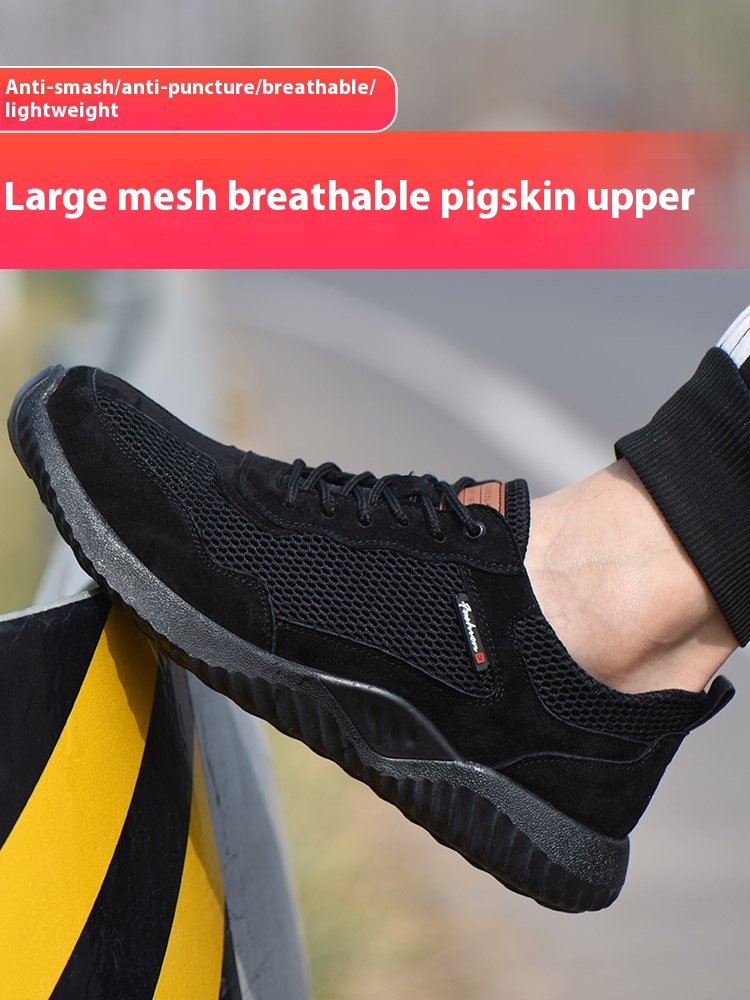 Flyknit Protective Shoes Breathable Mesh Anti-smashing And Anti-penetration Safety Protection foto 4