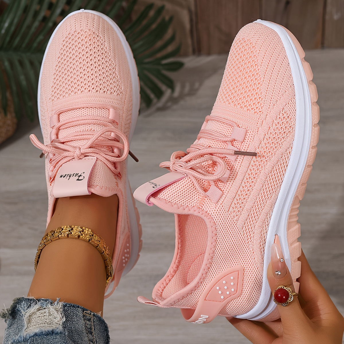 Flying Woven Shoes Women's Fashion Casual Mesh Sneaker foto 4