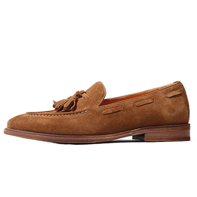 British-style Suede Tassel Suede Loafer Shoes foto 5