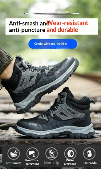High-top Labor Protection Shoes With Anti-smashing Puncture-resistant And Abrasion-resistant Safety Features foto 2