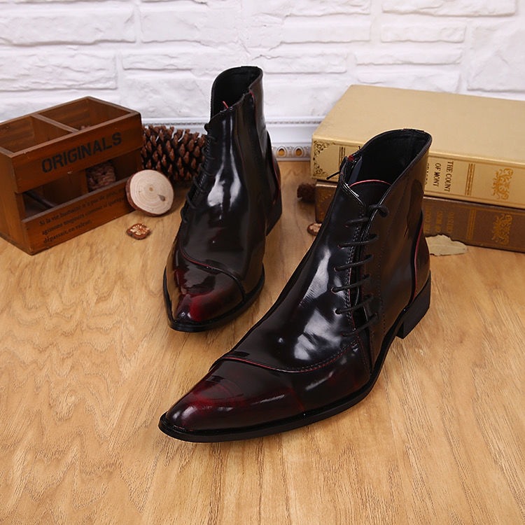 Light Luxury New Korean Style Men's Pointed Leather Boots foto 2