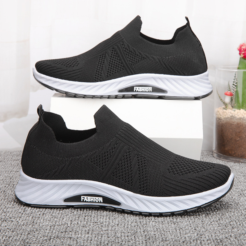 Casual Slip-on Mesh Sports Shoes Flying Woven Soft Running Walking Shoes Men foto 2
