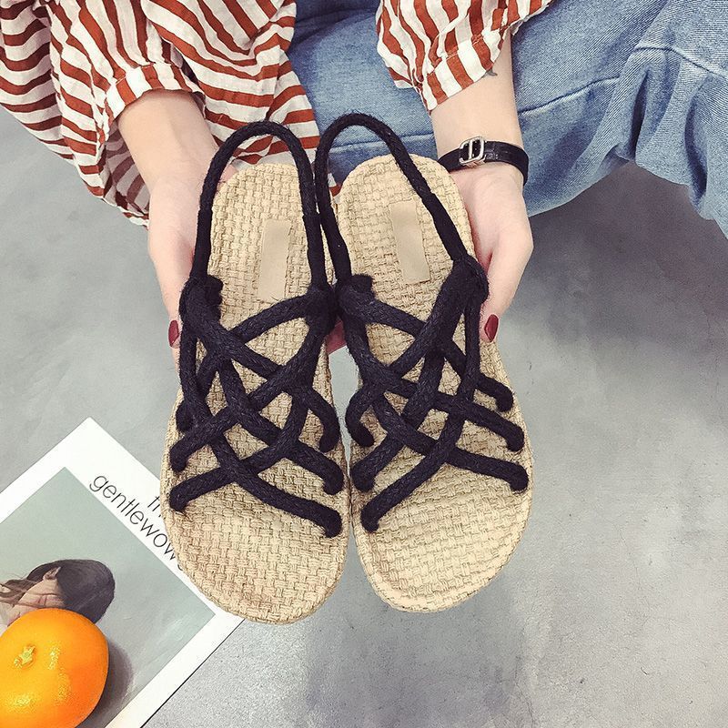 Braided Hemp Rope Sandals Female Student All-matching foto 5