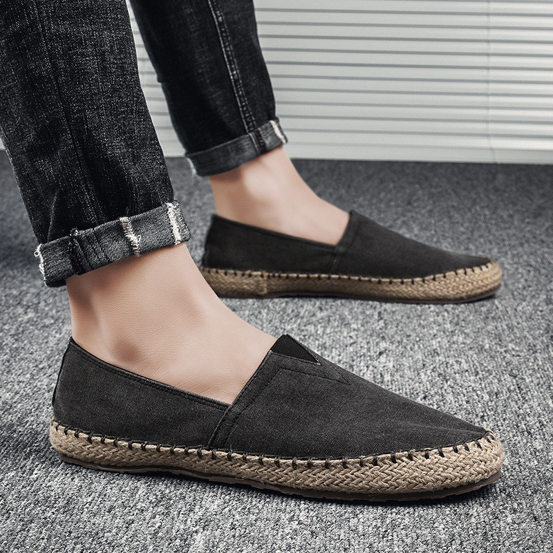 Summer Breathable Canvas Slip-on Lofter Men's Casual Linen Cloth Shoes foto 3