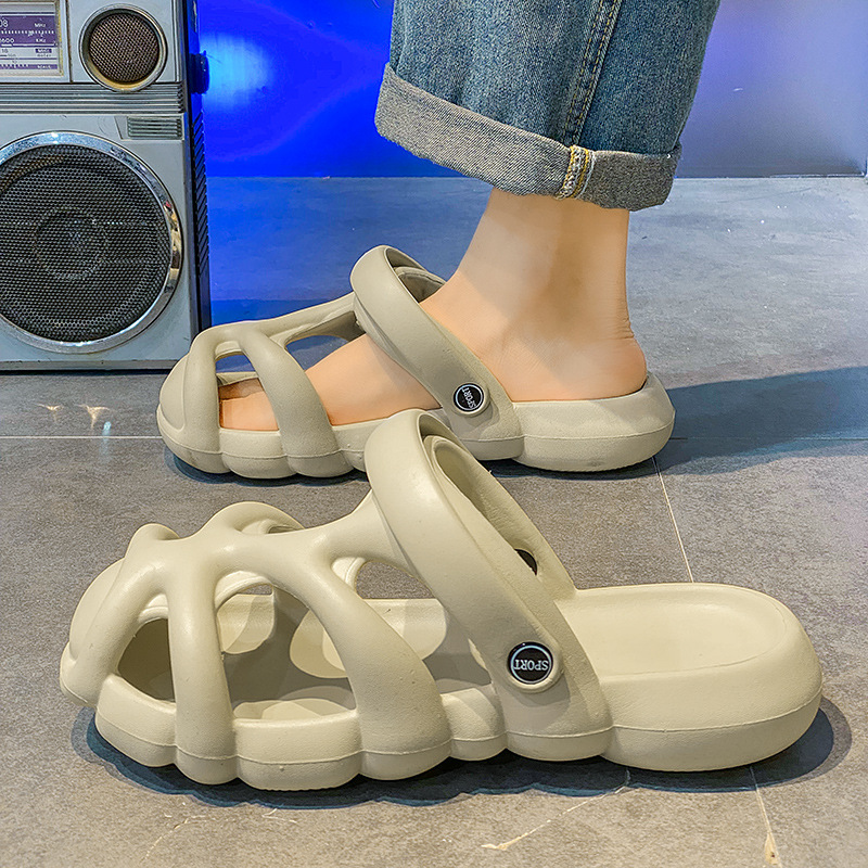 Closed-toe Slippers Men's Summer Outdoor Coconut Lightweight Driving Hole Shoes foto 2