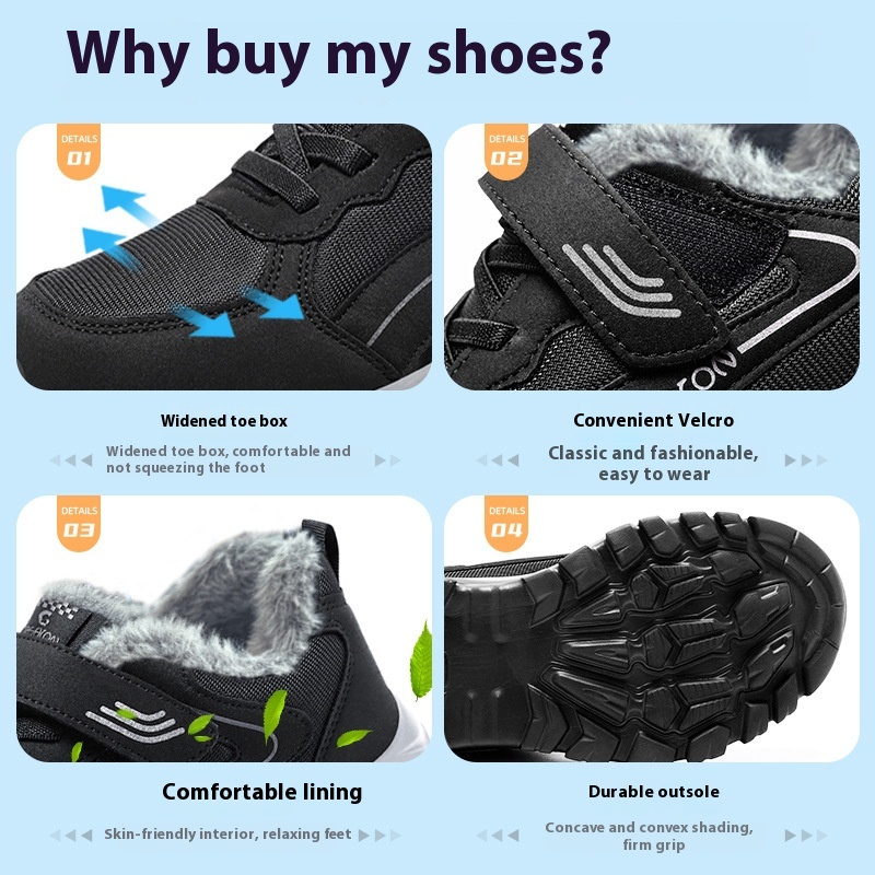 Winter Thermal Cotton Boots Outdoor Home Fleece-lined Thickened Walking Shoes foto 2