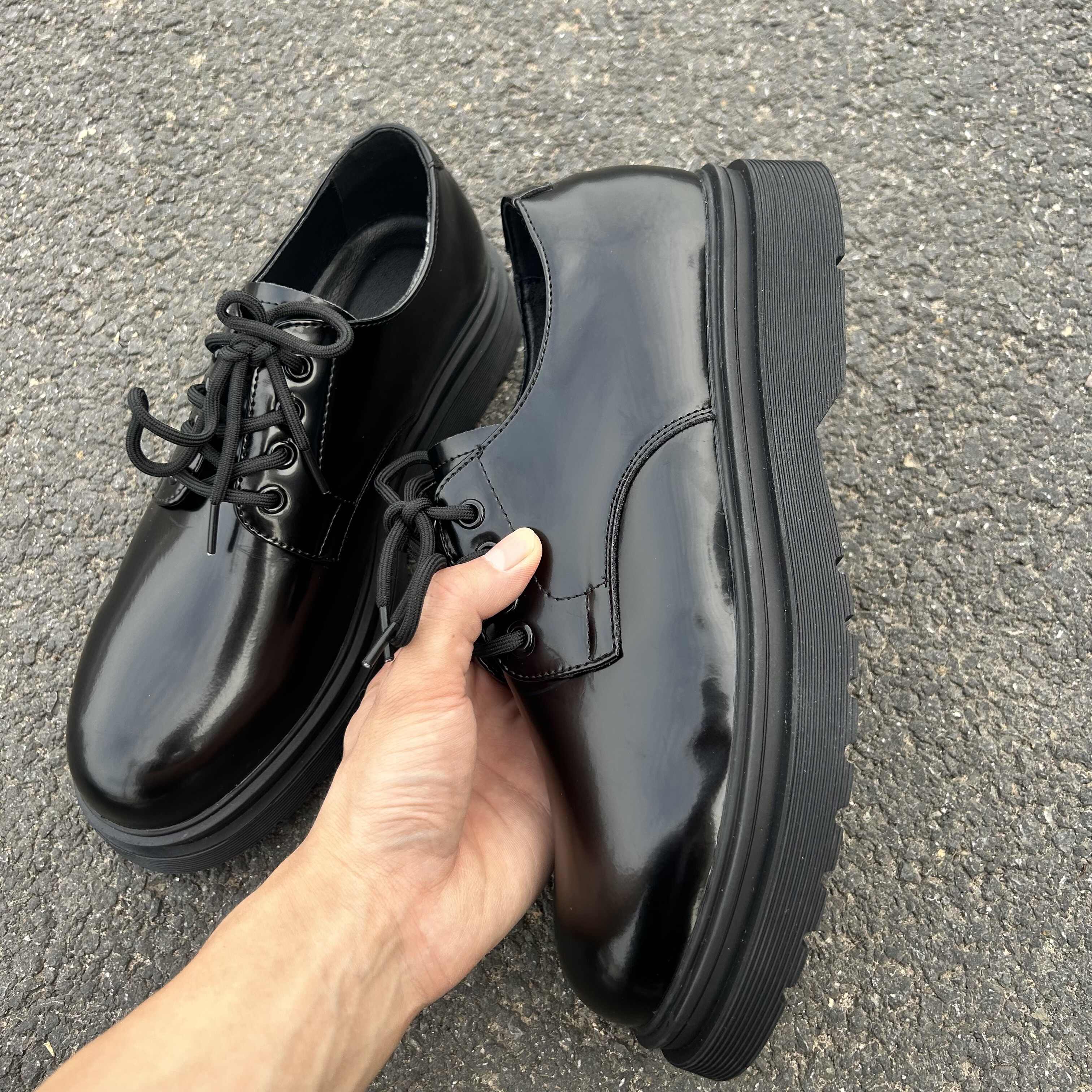 Men's Height Increasing Vibe Wind Low-top Cleanfit Big Head Leather Shoes foto 3