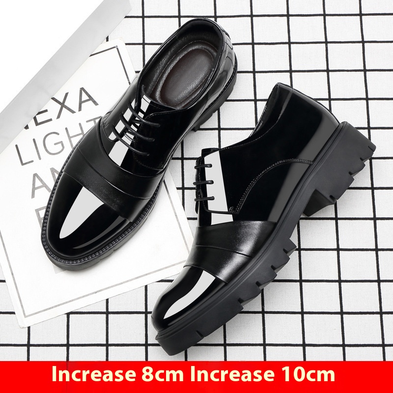 Height Increasing Insole 10cm Men's Business Formal Wear Paint Bright Leather 8cm Platform Height Increasing Shoes foto 5