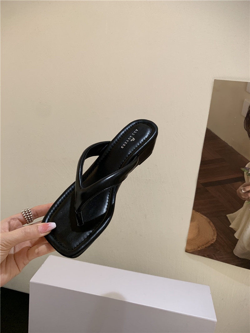 Womens French-style Wedge Sandals With A Square Toe And Leopard Print foto 5