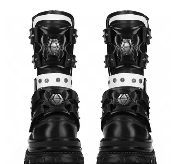 Female Punk Platform Studded Motorcycle Boots foto 5