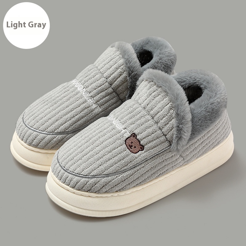 Home Cotton Slippers Winter Bag Heel Men Plus Size Woolen Slipper Room Inner Velvet Men's Household Plush Cotton Shoes Women Wholesale foto 5